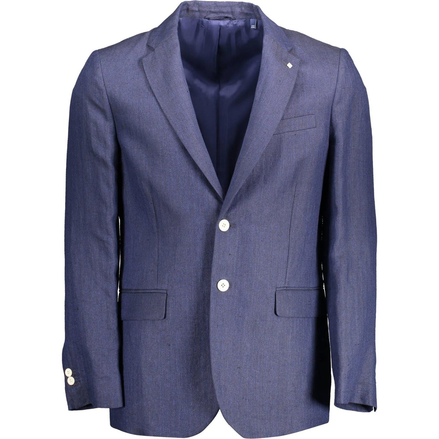 Gant Blue Linen Men Jacket Gant