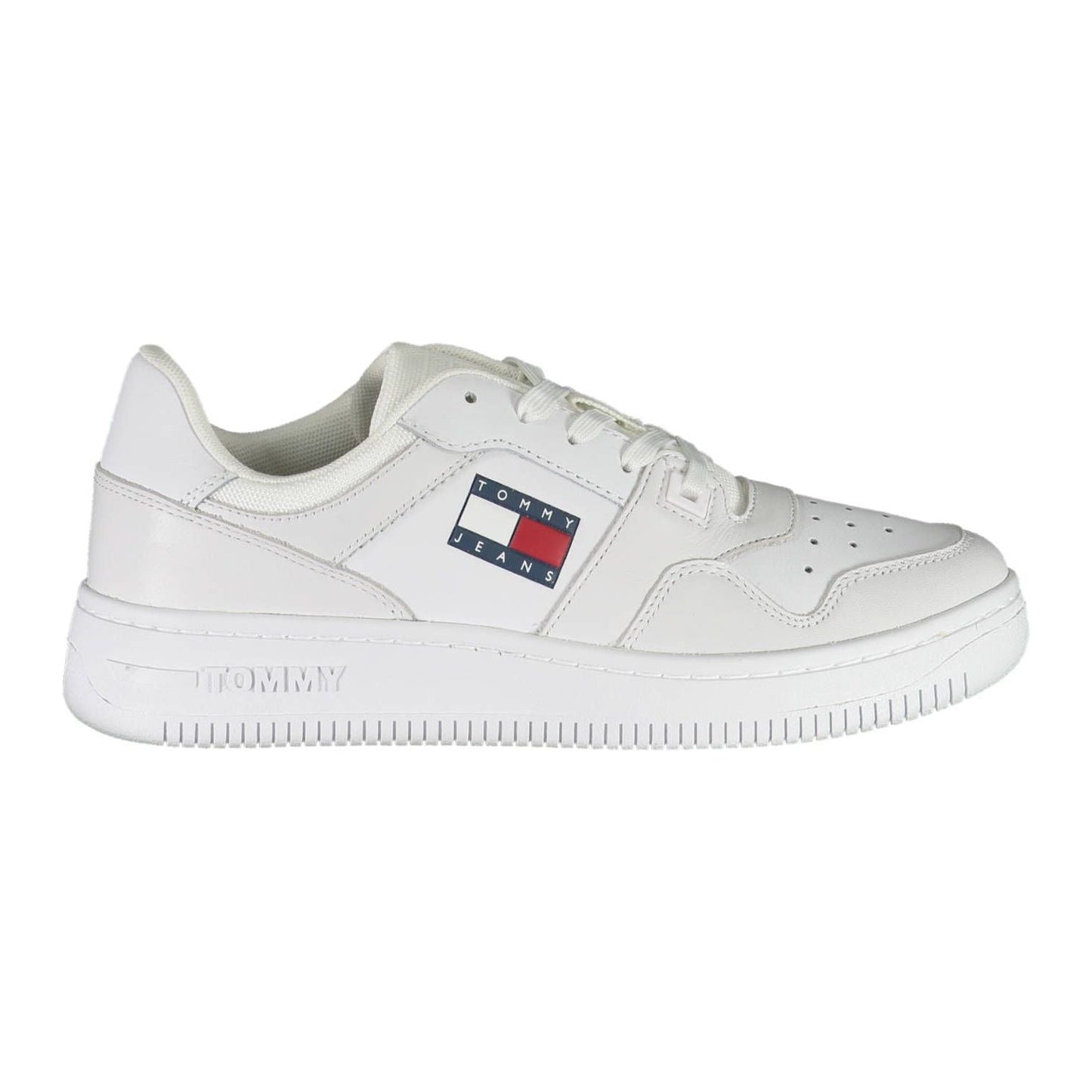 Tommy Hilfiger White Leather Men Sneaker Tommy Hilfiger