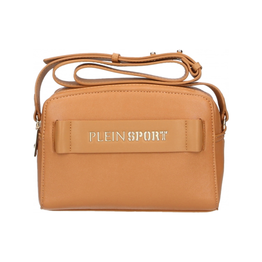 Plein Sport Chic Camel-Toned Crossbody with Double Zip Closure Plein Sport