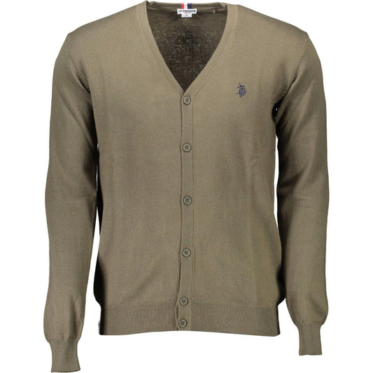 U.S. POLO ASSN. Green Cotton Men Cardigan