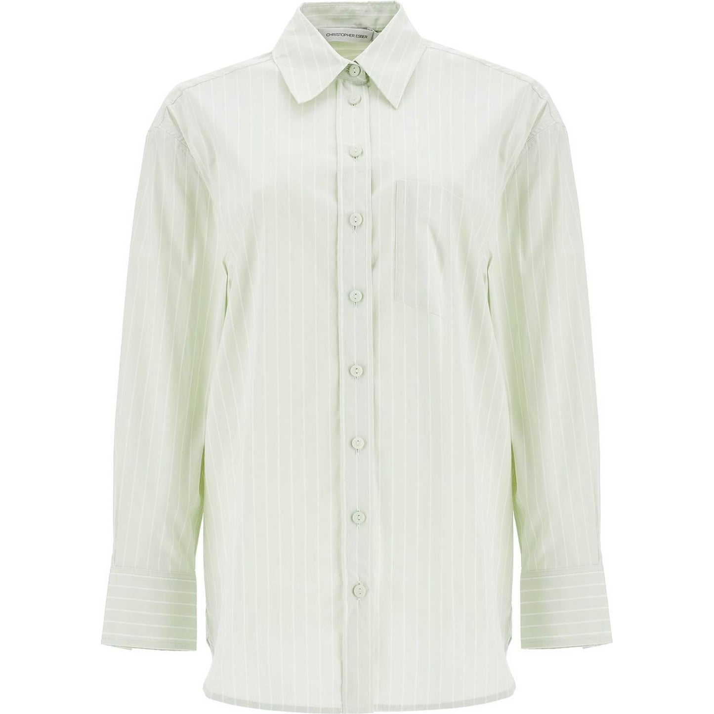 Christopher Esber mint green cotton shirt with white stripes Topwear Christopher Esber