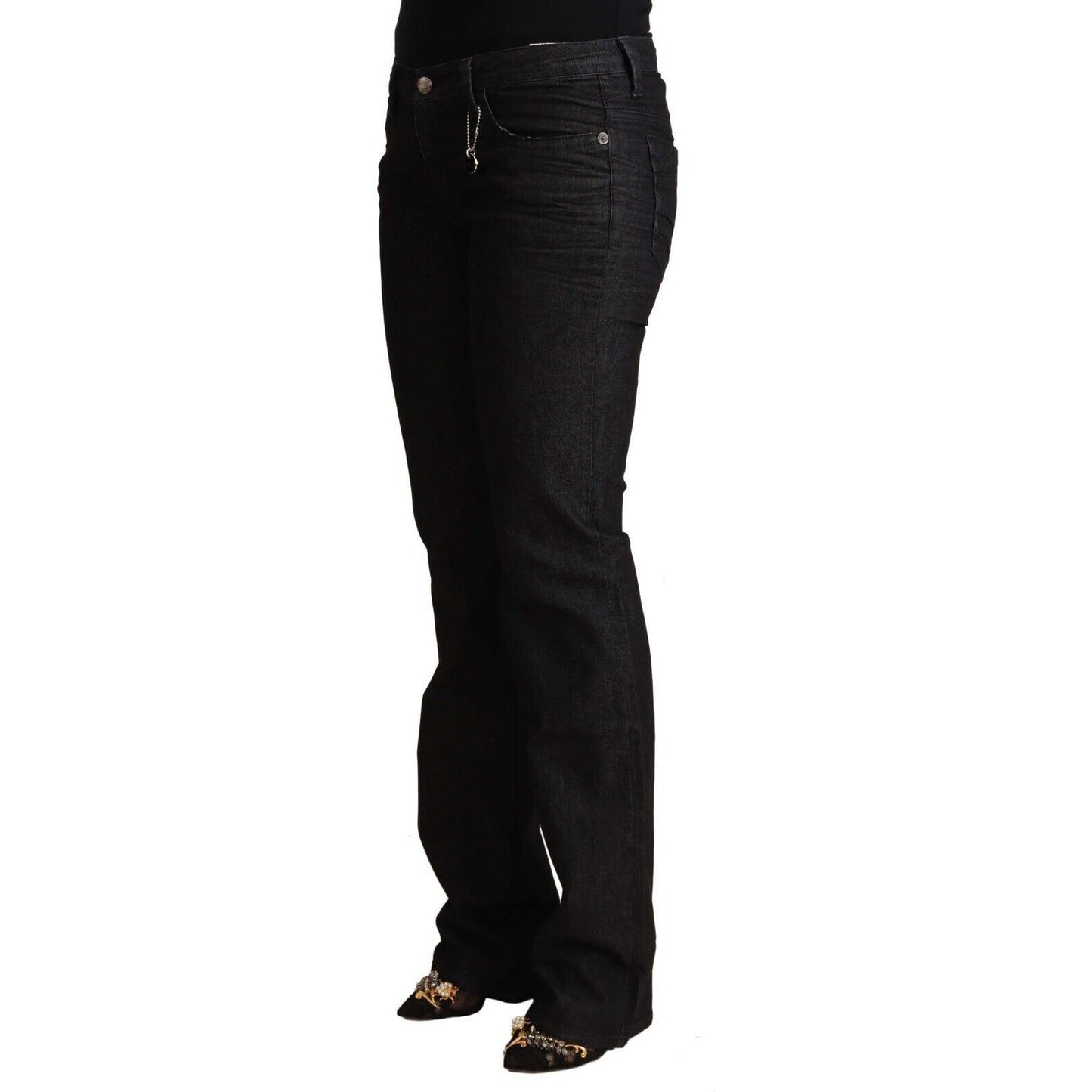 Costume National Chic Low Waist Skinny Black Denim Jeans Costume National