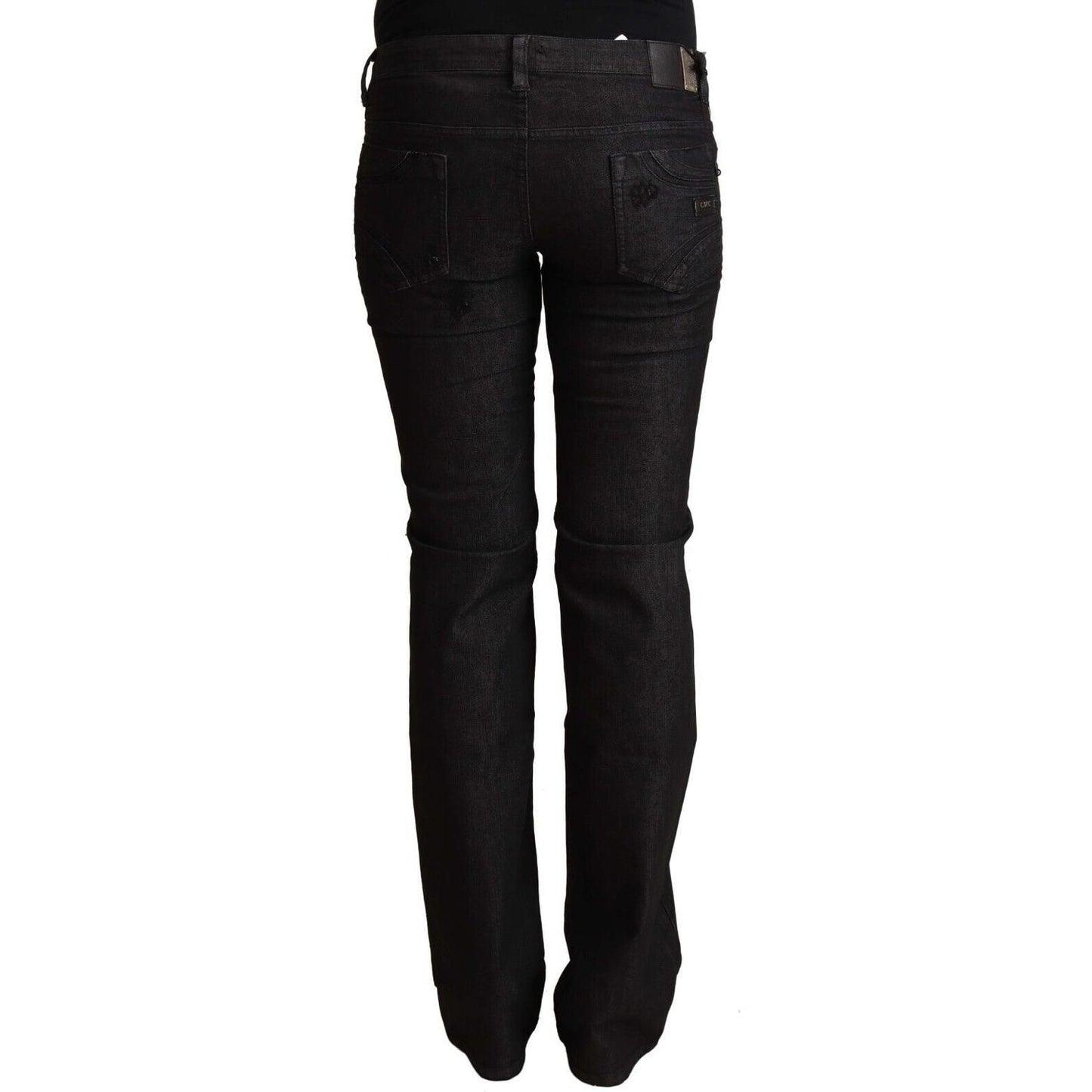 Costume National Chic Low Waist Skinny Black Denim Jeans Costume National