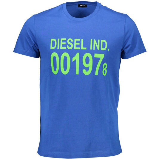 Diesel Elevated Blue Crew Neck Cotton Tee Diesel