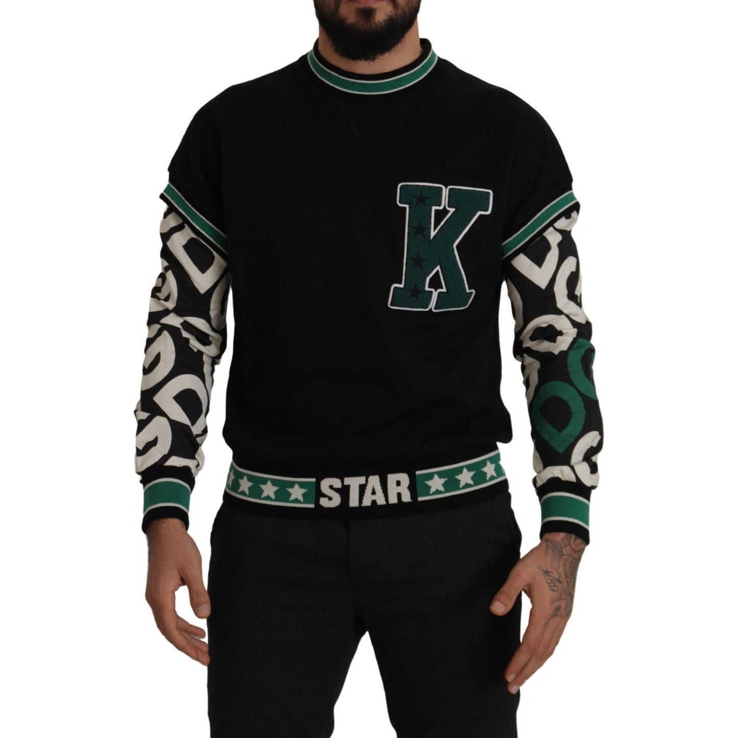 Dolce & Gabbana Regal Crewneck Pullover Sweater - Black & Green Dolce & Gabbana