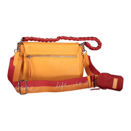 Desigual Chic Orange Shoulder Bag with Contrasting Details Desigual