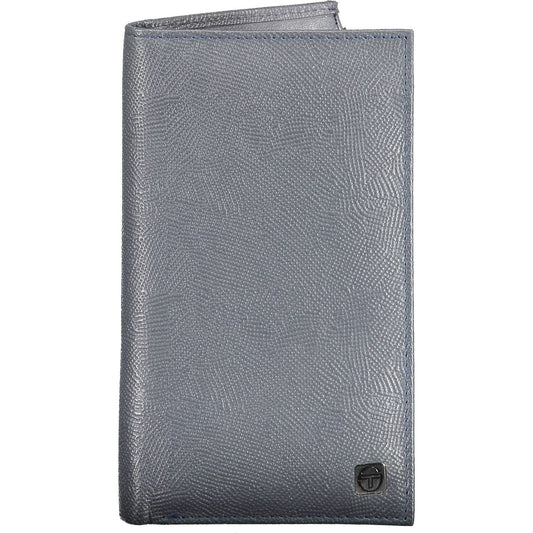 Sergio Tacchini Blue Leather Men Wallet Sergio Tacchini