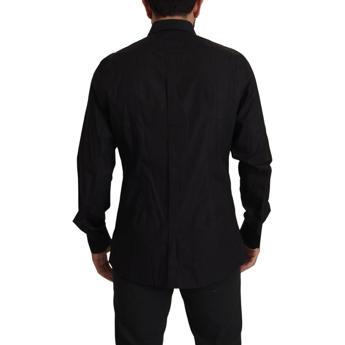 Dolce & Gabbana Sleek Black Tuxedo Dress Shirt - Slim Fit Dolce & Gabbana