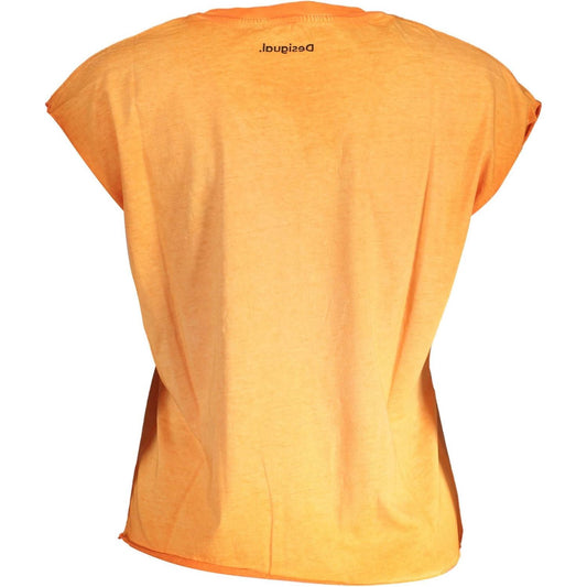 Desigual Orange Cotton Women Top Desigual