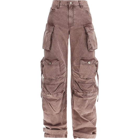 The Attico high-waisted wide-leg cargo pants washed mauve