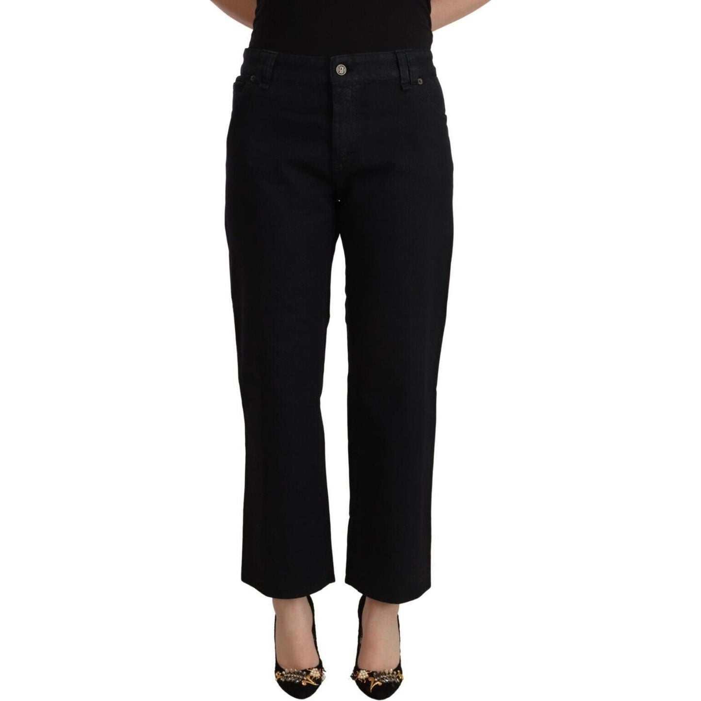 John Galliano Elegant High Waist Cropped Jeans John Galliano