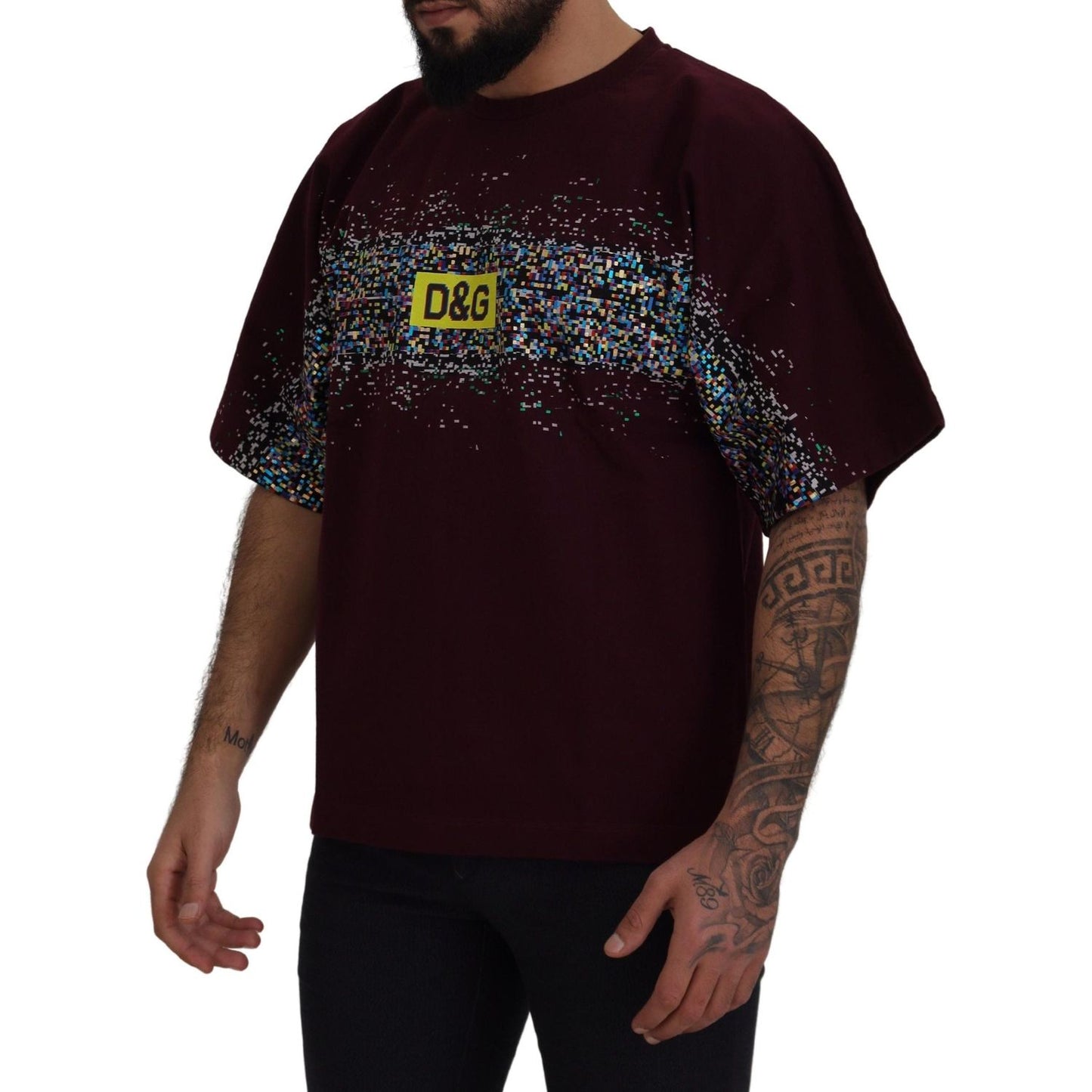 Dolce & Gabbana Bordeaux Crewneck Cotton Tee Dolce & Gabbana