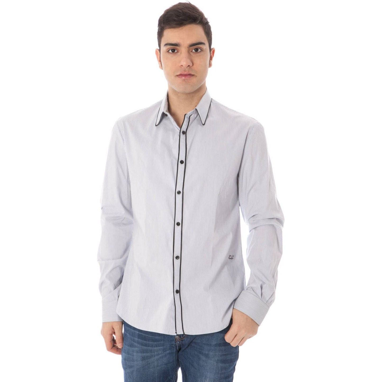 Costume National Light Blue Cotton Men Shirt Costume National