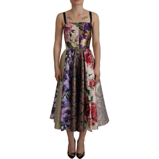 Dolce & Gabbana Patchwork Elegance Silk Blend Dress Dolce & Gabbana