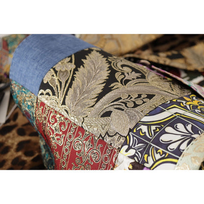 Dolce & Gabbana Multicolor Double-Breasted Patchwork Jacquard Blazer Jacket