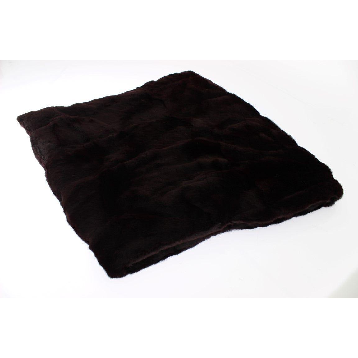 Dolce & Gabbana Purple Weasel Fur Crochet Hood Scarf Hat