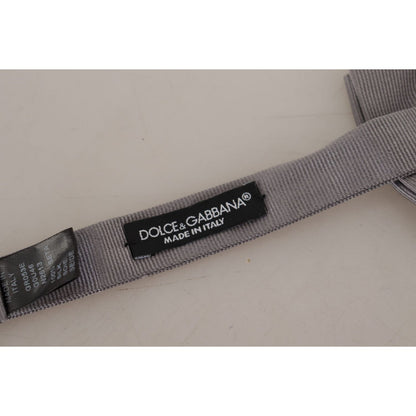 Dolce & Gabbana Gray 100% Silk Adjustable Neck Papillon Tie