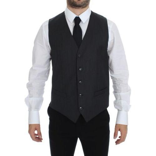 Dolce & Gabbana Elegant Gray Wool Formal Vest Dolce & Gabbana