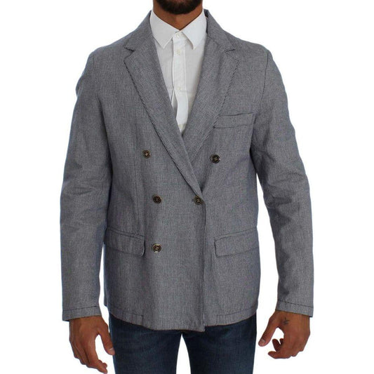 Master Coat Blue Double Breasted Regular Fit Blazer