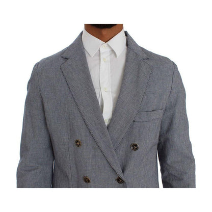 Master Coat Blue Double Breasted Regular Fit Blazer