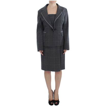 BENCIVENGA Gray Stretch Sheath Dress Suit Set