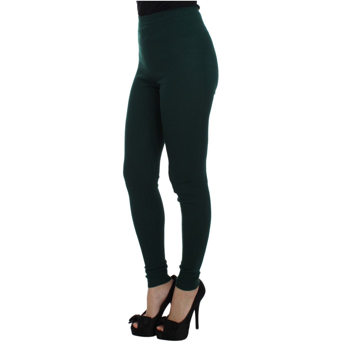 Dolce & Gabbana Emerald Treasure High Waist Cashmere Pants Dolce & Gabbana