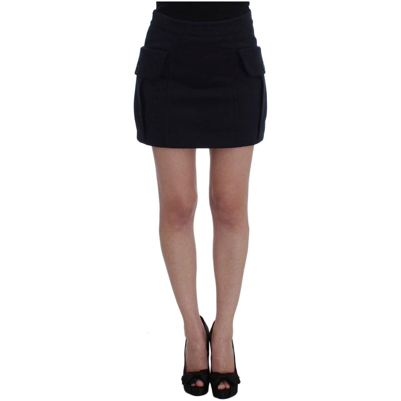 GF Ferre Blue Cotton Denim Mini Skirt