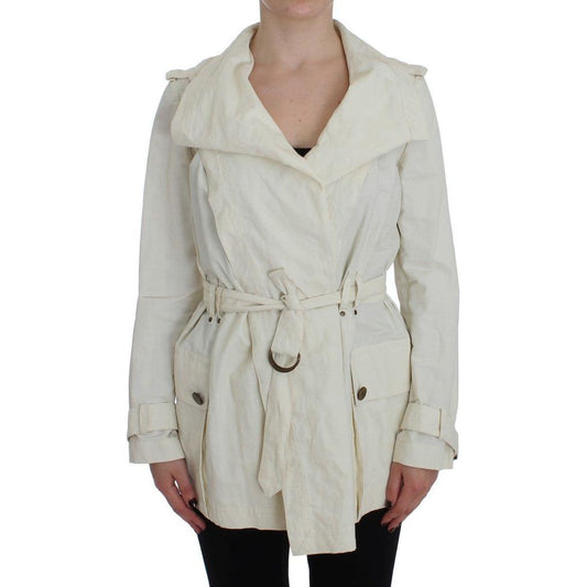 PLEIN SUD White Trench Coat Jacket