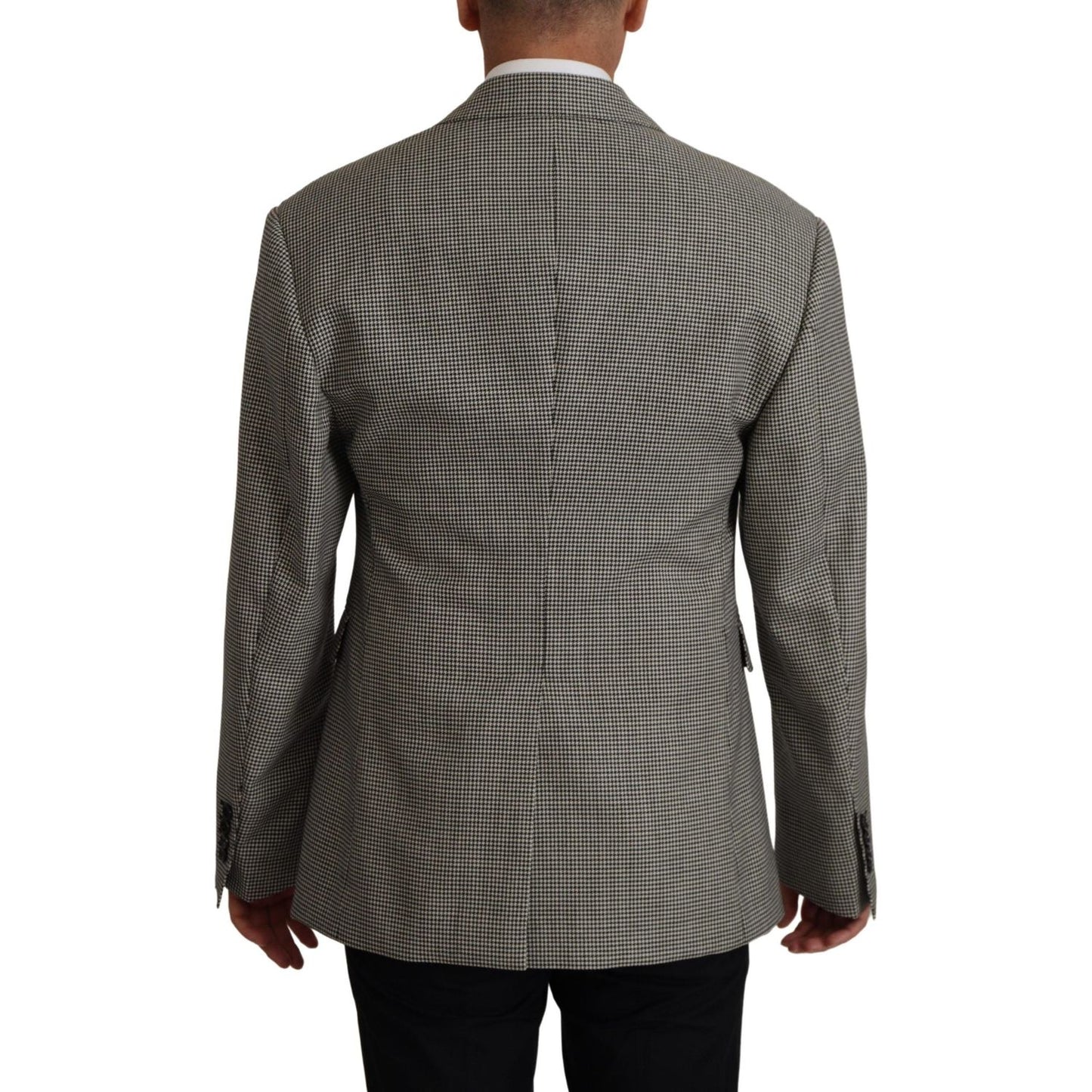 Dolce & Gabbana Elegant Gray Checkered Wool Blazer Dolce & Gabbana