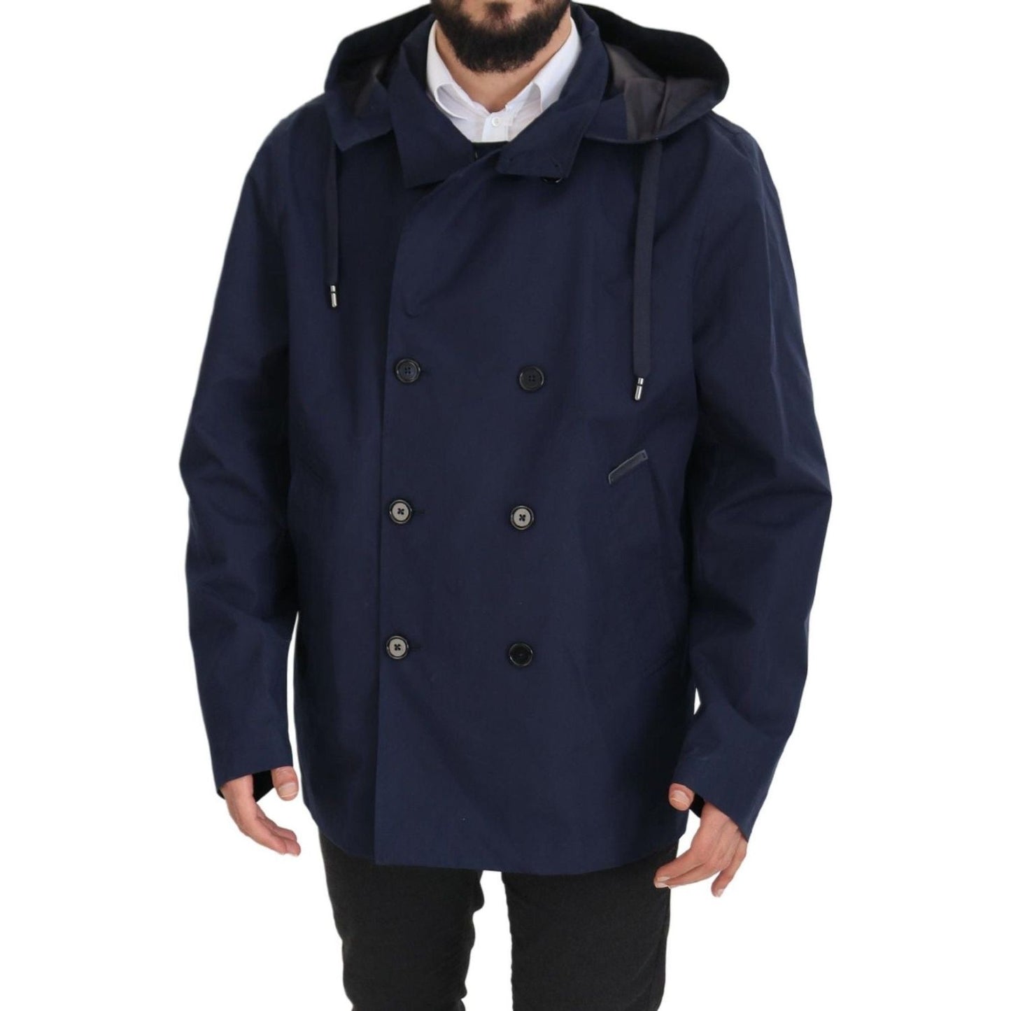 Dolce & Gabbana Elegant Double-Breasted Blue Parka Jacket Dolce & Gabbana