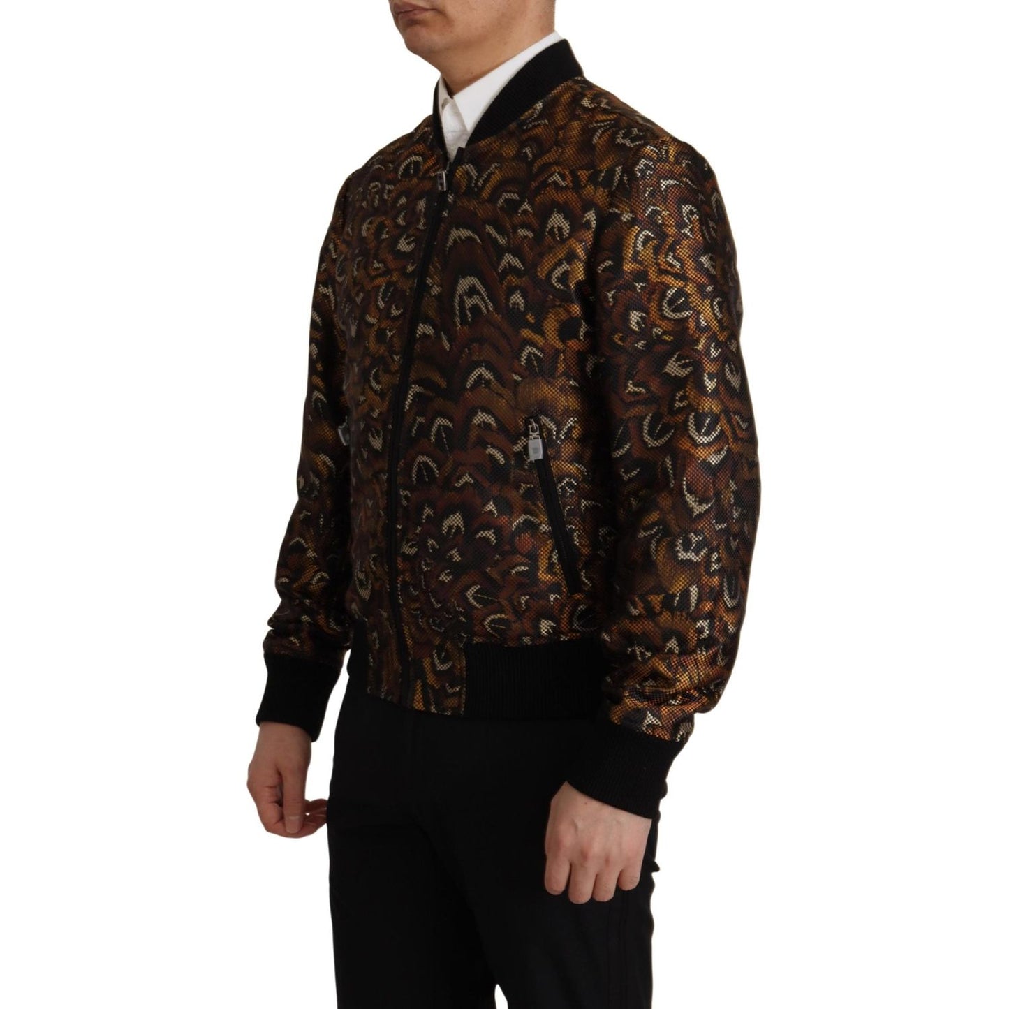 Dolce & Gabbana Elegant Brown Blouson Jacket Dolce & Gabbana