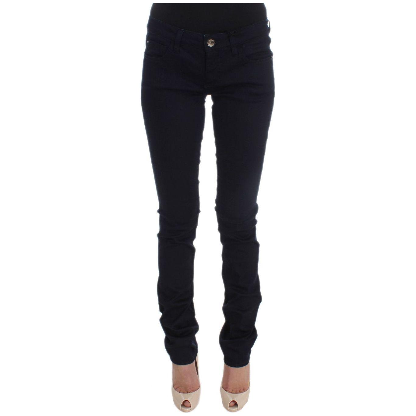 Costume National Blue Cotton Blend Slim Fit Jeans