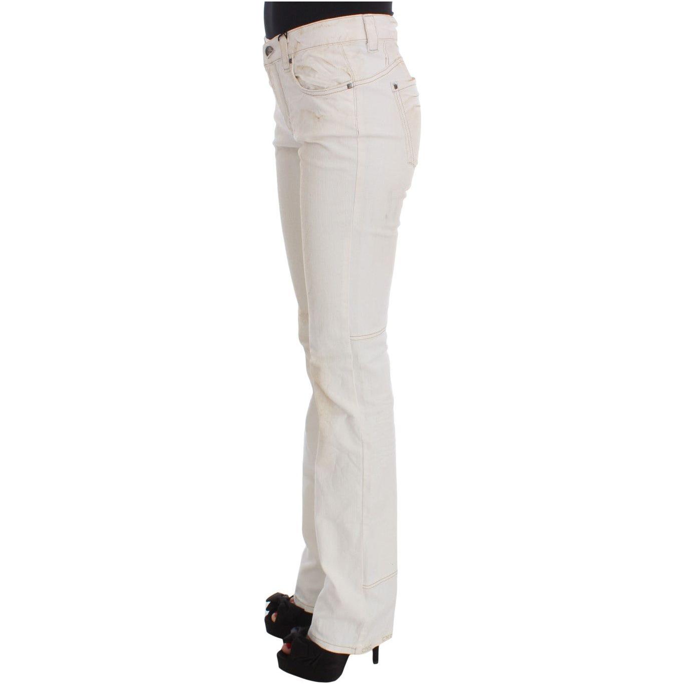 Costume National Chic White Slim Fit Designer Jeans Costume National