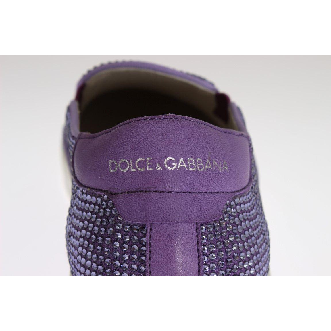 Dolce & Gabbana Purple Strass Canvas Logo Sneakers