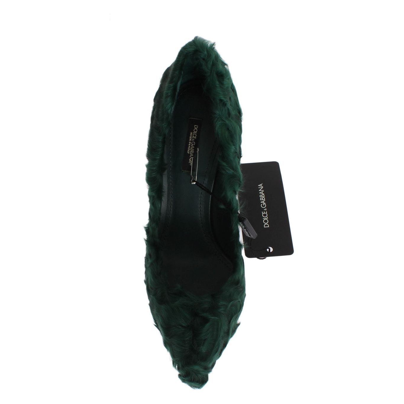 Dolce & Gabbana Elegant Green Xiangao Fur Leather Pumps Dolce & Gabbana