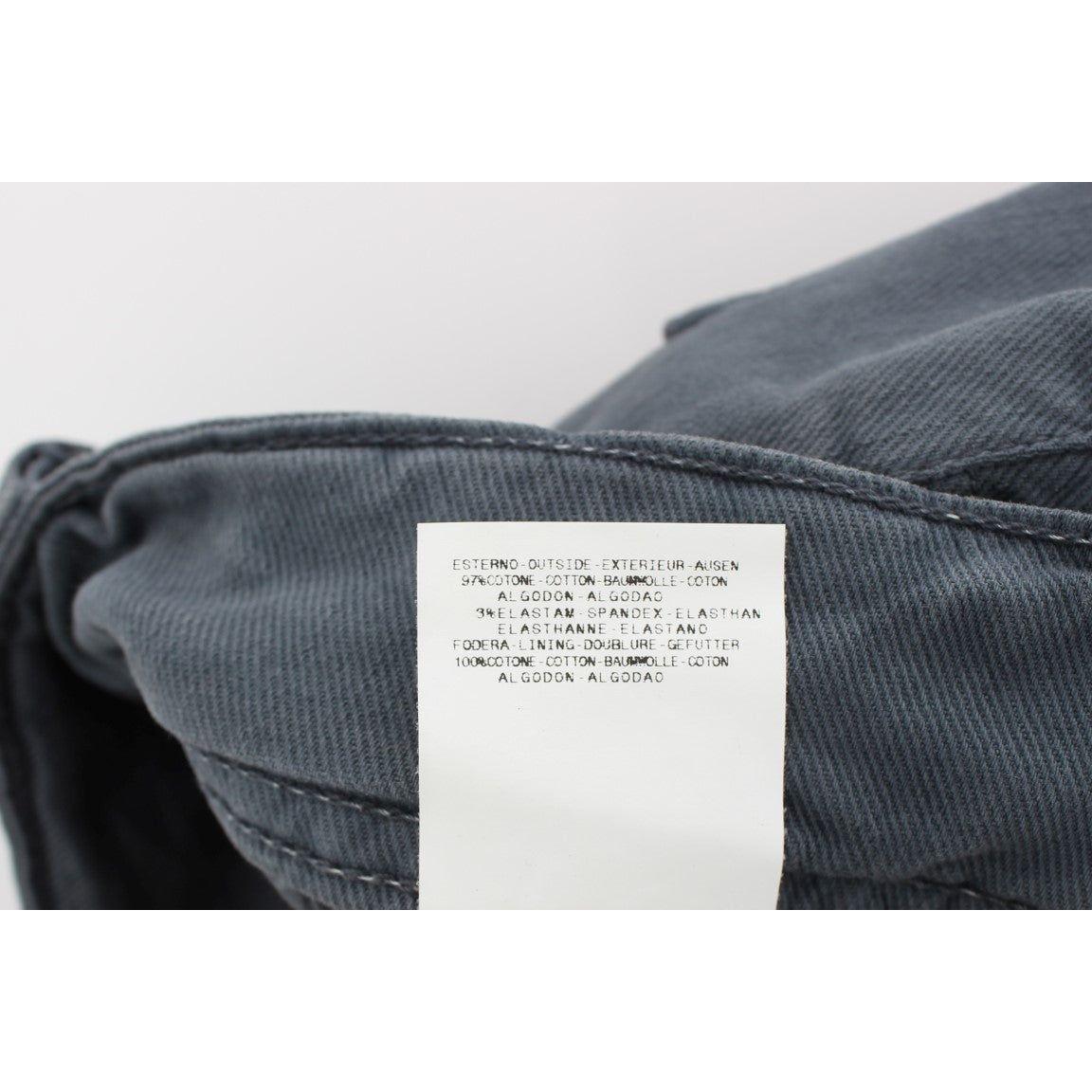 John Galliano Blue Cotton Blend Slim Fit Bootcut Jeans