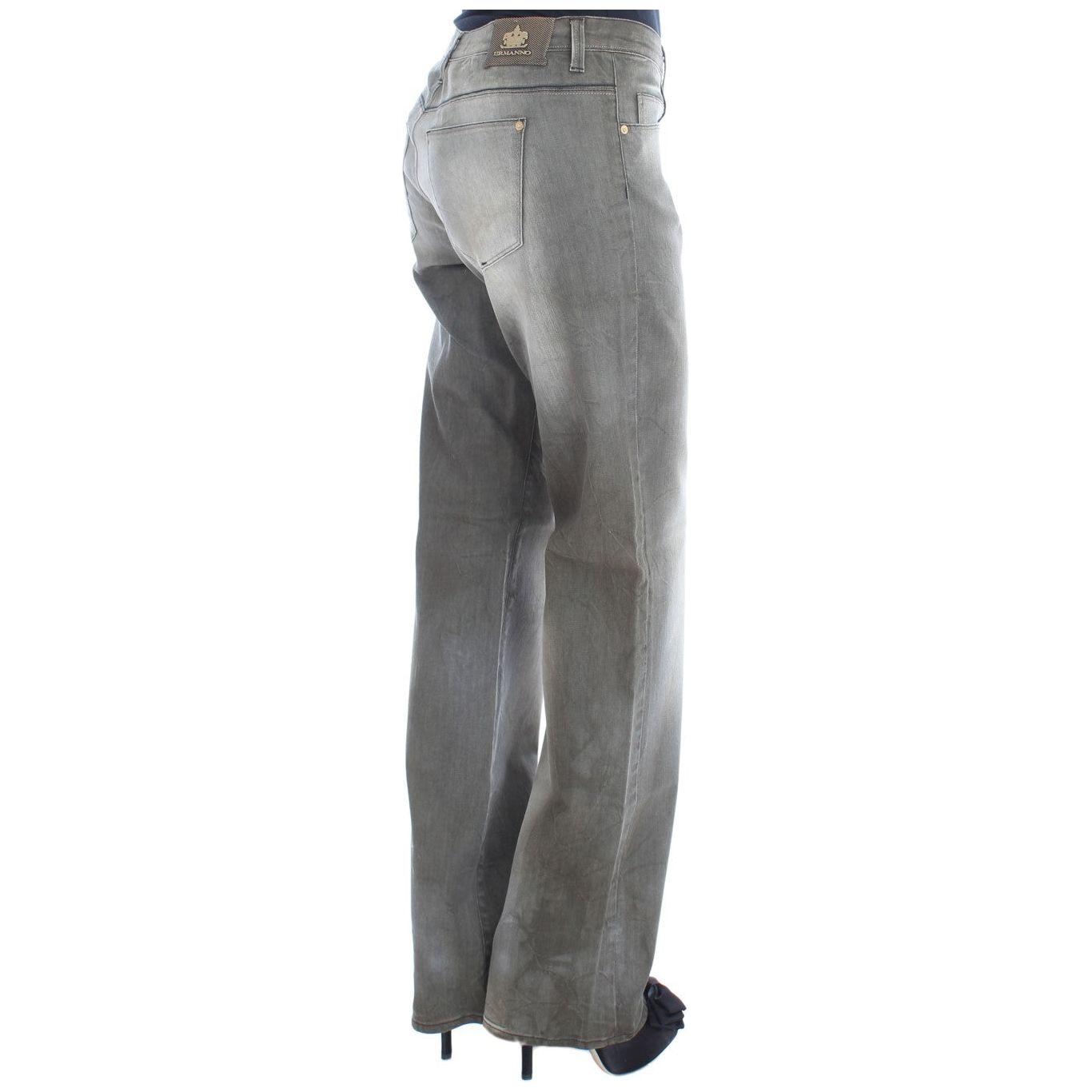 Ermanno Scervino Gray Cotton Blend Loose Fit Boyfriend Jeans