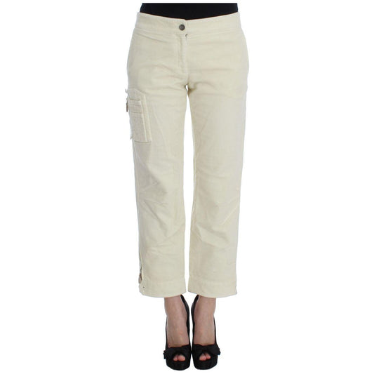Ermanno Scervino Beige Cotton Capri Cropped Cargo Pants