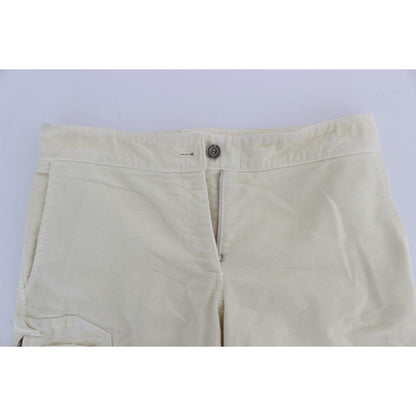 Ermanno Scervino Beige Cotton Capri Cropped Cargo Pants