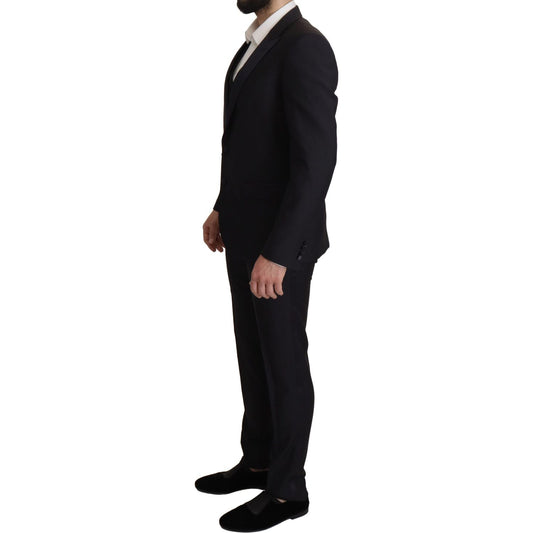 Dolce & Gabbana Elegant Black Three-Piece Wool Blend Suit Dolce & Gabbana