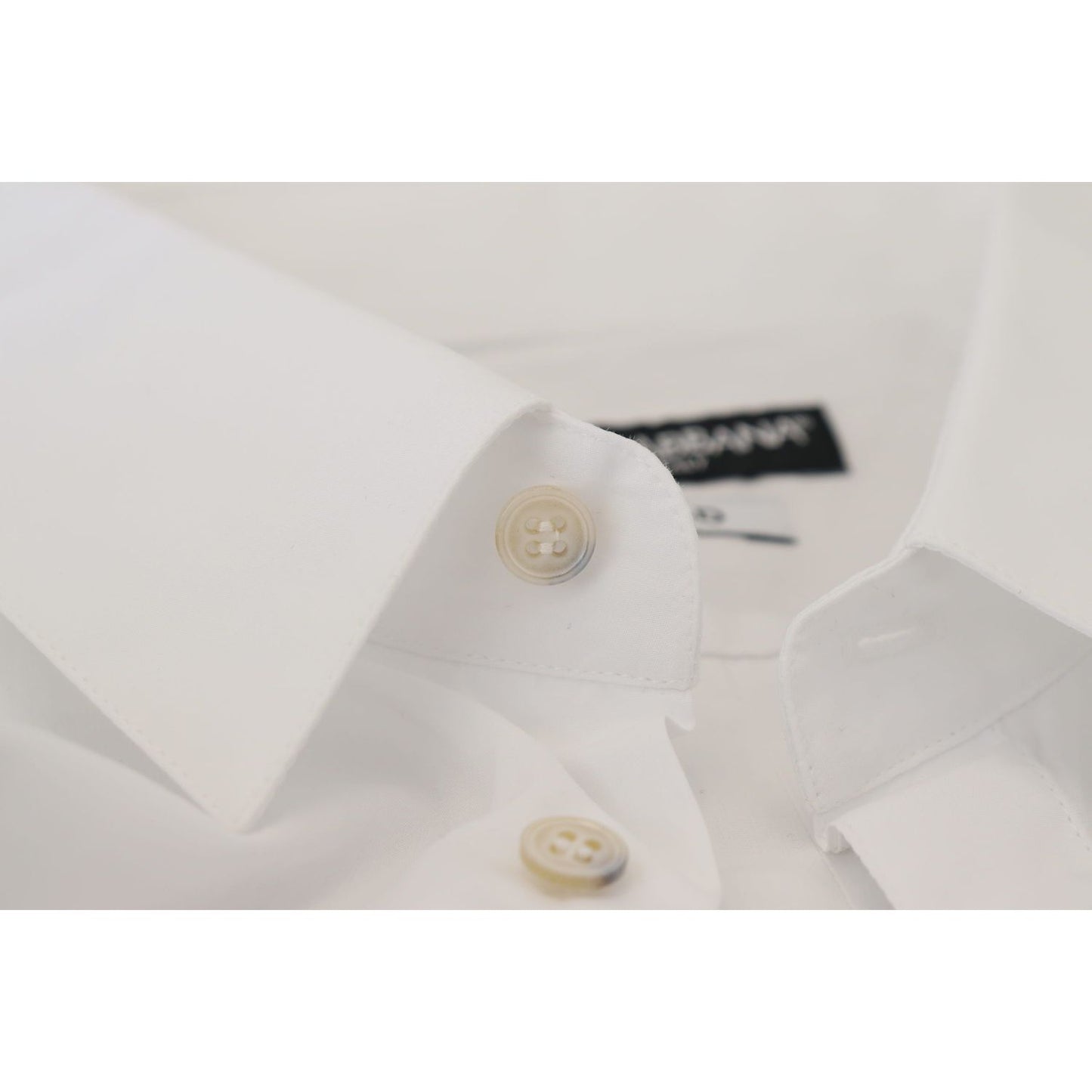 Dolce & Gabbana Elegant White Peacock Feather Dress Shirt Dolce & Gabbana