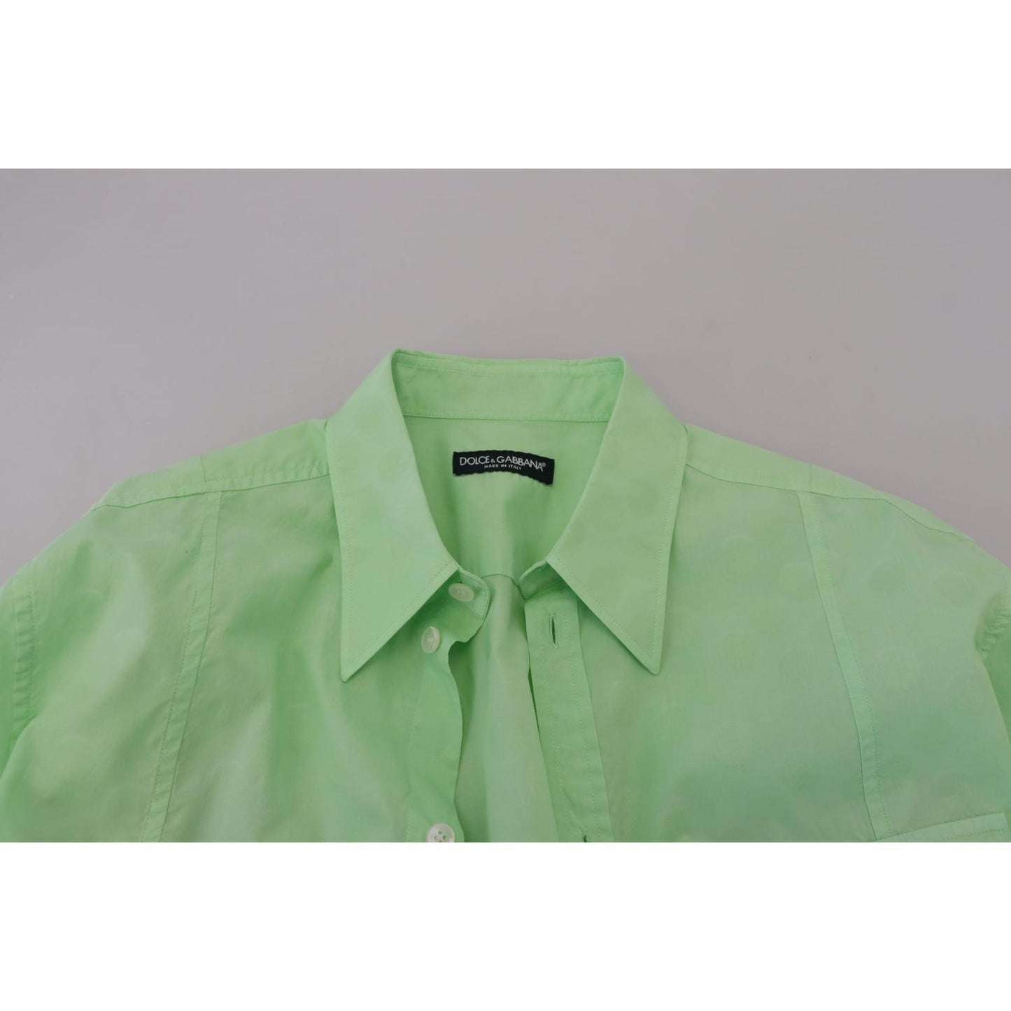 Dolce & Gabbana Mint Green Long Sleeves Button Down Shirt