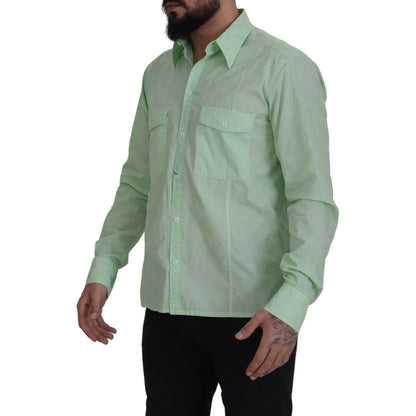 Dolce & Gabbana Mint Green Long Sleeves Button Down Shirt