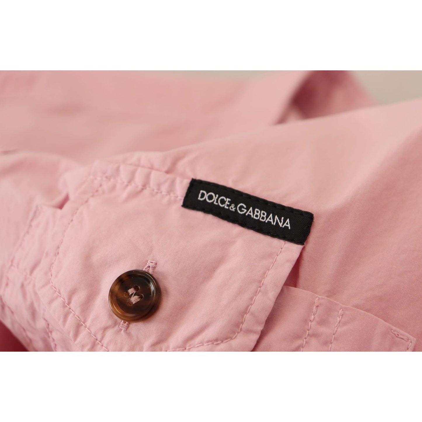 Dolce & Gabbana Pink Casual Button Down Long Sleeves Shirt