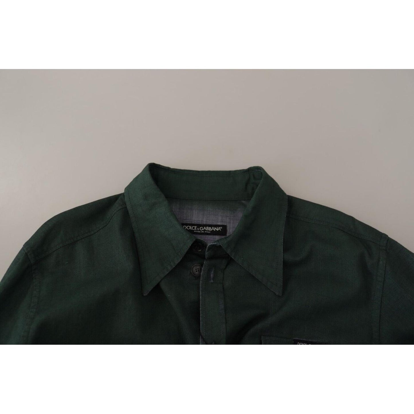 Dolce & Gabbana Emerald Elegance Slim Fit Casual Shirt Dolce & Gabbana