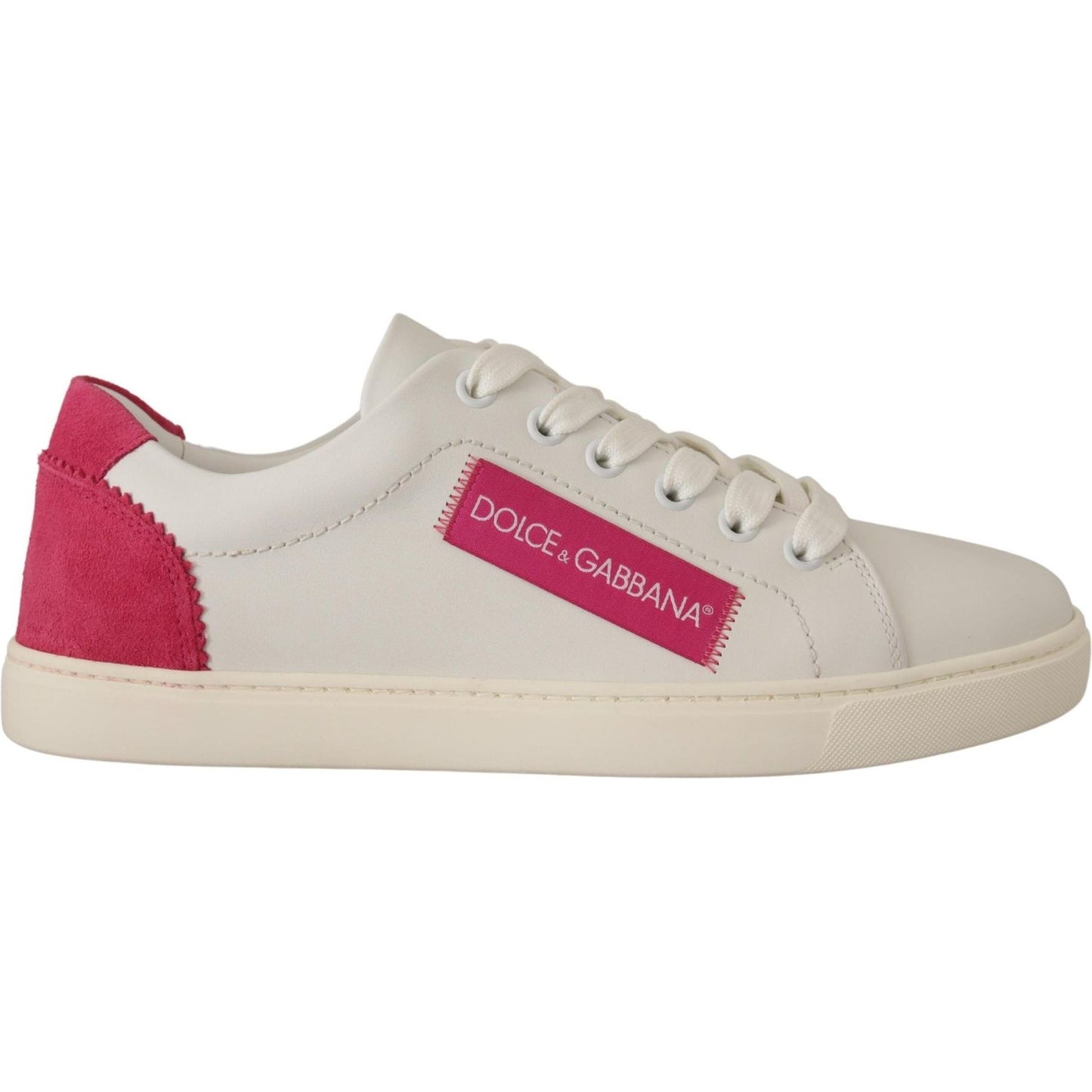 Dolce & Gabbana Elegant White Leather Low-Top Sneakers Dolce & Gabbana