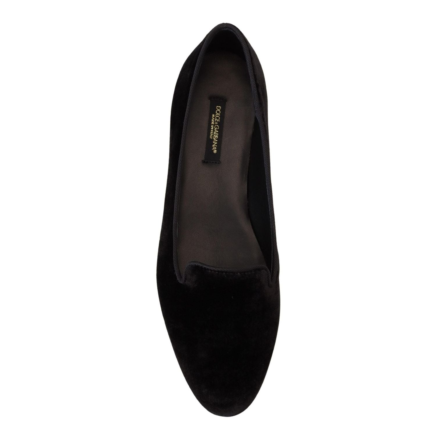 Dolce & Gabbana Black Velvet Slip Ons Loafers Flats Shoes
