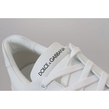 Dolce & Gabbana White Leather DG Logo Casual Sneakers Shoes