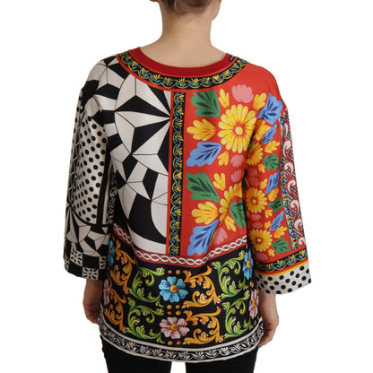 Dolce & Gabbana Multicolor Printed Baroque Loose Long Sleeve