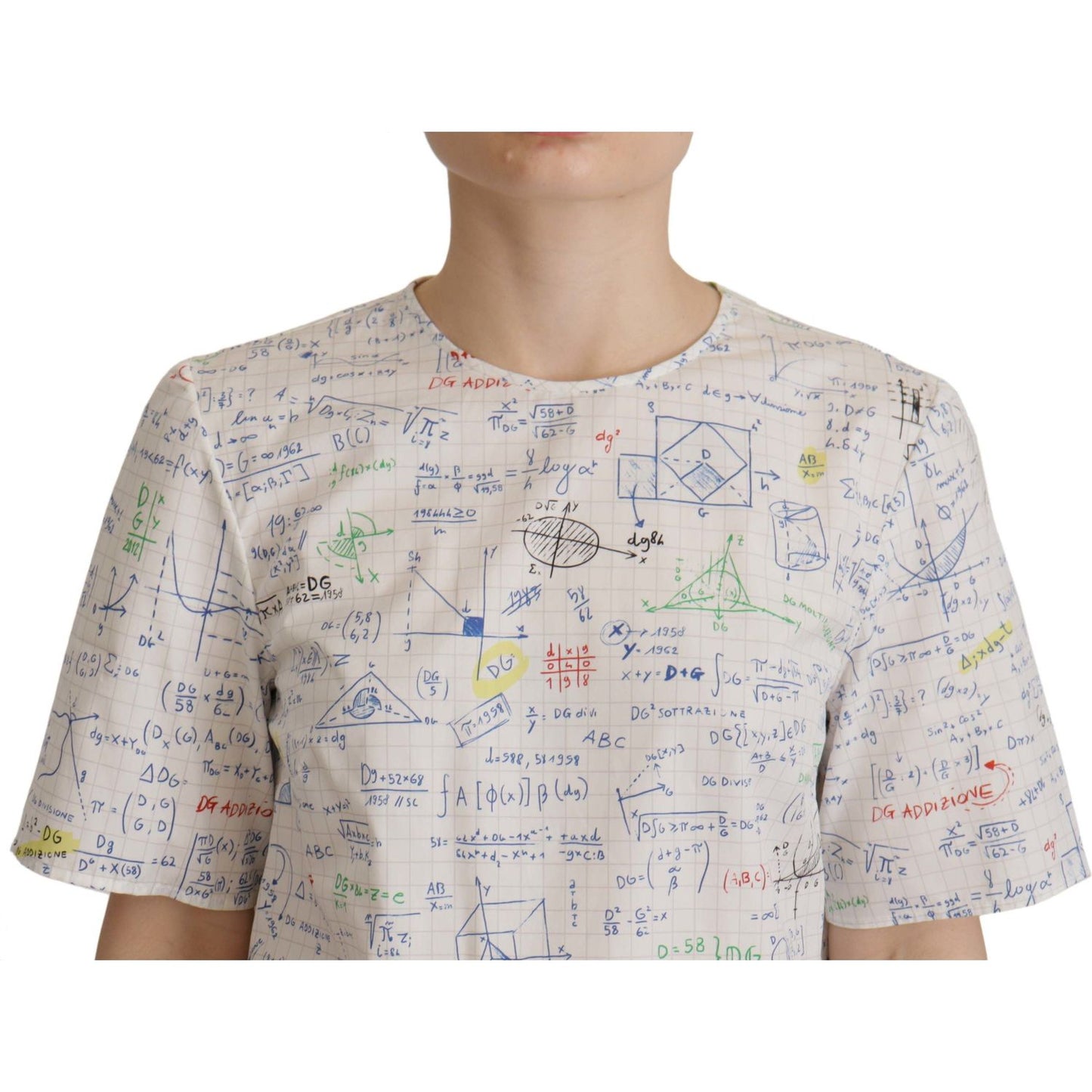 Dolce & Gabbana Algebra Print Round Neck Cotton Tee Dolce & Gabbana